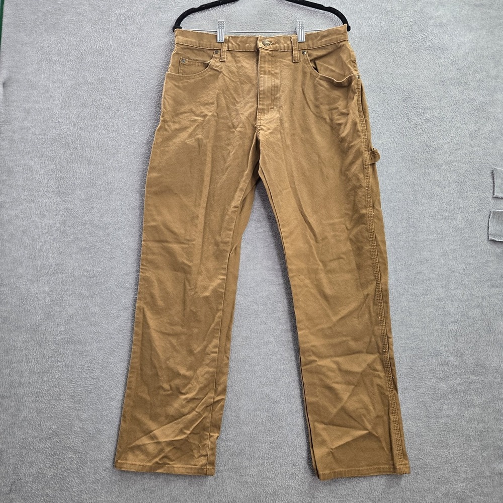 Dickies Men Pants 32X30 Brown Work‎ Canvas Utility Carpenter Logo 29" Y2K